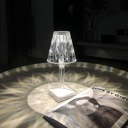 GlowNest – Oppladbar Krystall Bordlampe med Berøringskontroll