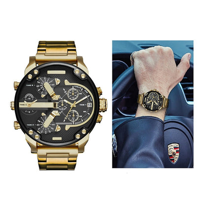 VegaTime - Fet analog kvartsklokke med kronograf og datofunksjon