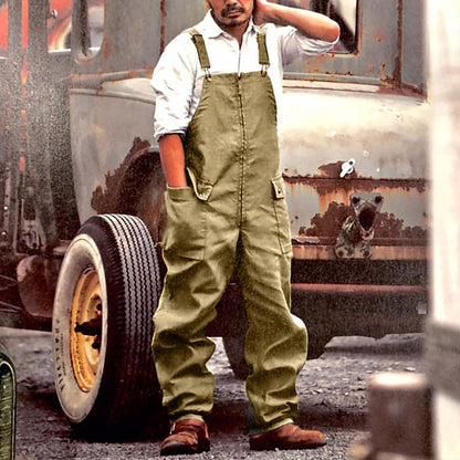 Gavin - Slitesterk jumpsuit i lerret med justerbare stropper