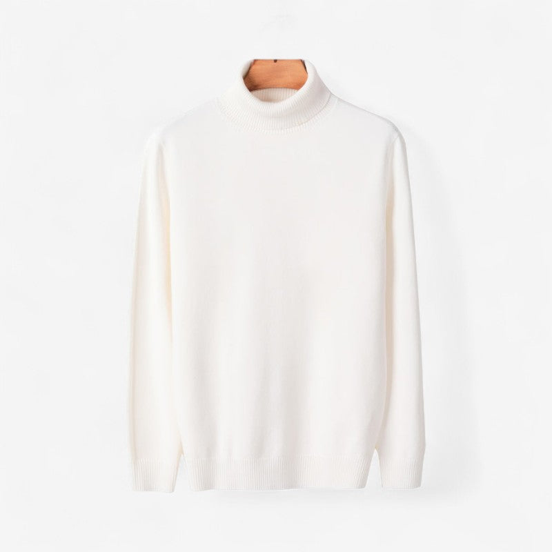 Gabriel – Høyhalset Genser med Lange Ermer og Ribbestruktur