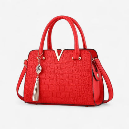 Camilla – Skulderveske med Krokodillemønster og Justerbar Stropp
