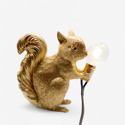 GlowDen – Mini Ekorne LED Bordlampe til Dekorasjon