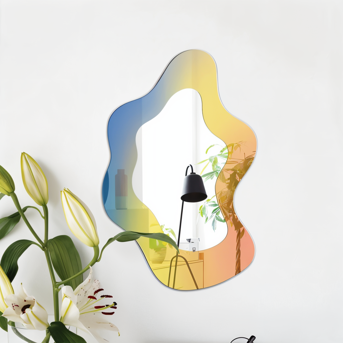 AuraMirror - Moderne geometrisk speil for sømløs interiørdesign
