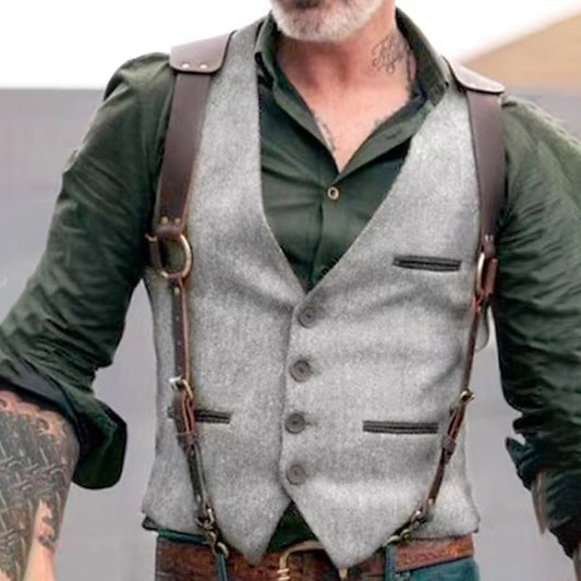 James – Klassisk vest med V-hals og flere frontlommer