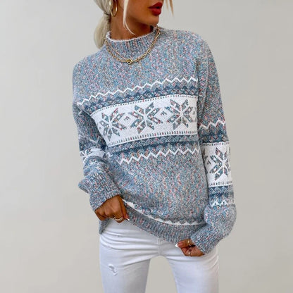 Emma - Koselig genser med fargerikt vintertrykk for stilig komfort