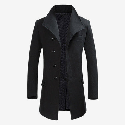 Espen - Langermet Overfrakk med Knapper foran og Sidelommer