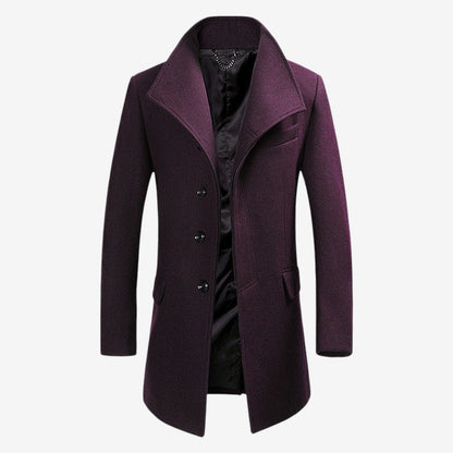 Espen - Langermet Overfrakk med Knapper foran og Sidelommer