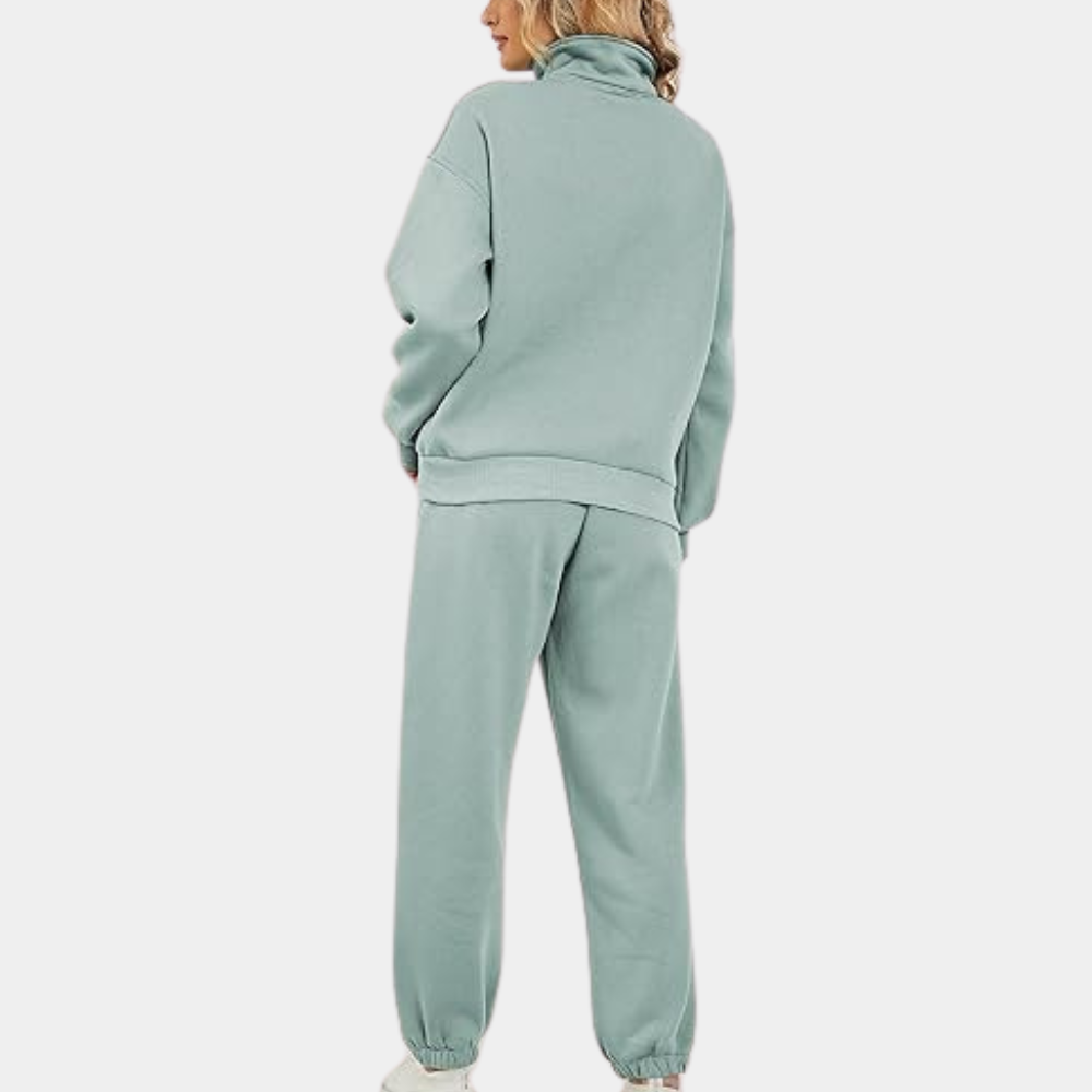 Keelin – Stilig todelt joggedress med Trendy Halvglidelåsvest