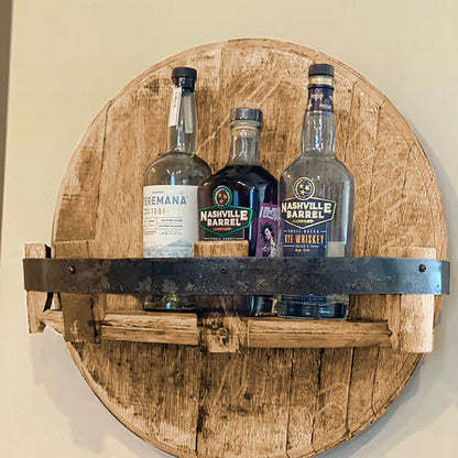 BarrelRack - Rund vegghylle for whiskyflasker med vintage fatdesign