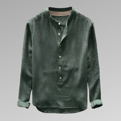 Lucas - Moderne skjorte uten krage med klassisk rund hals