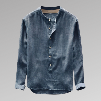 Lucas - Moderne skjorte uten krage med klassisk rund hals