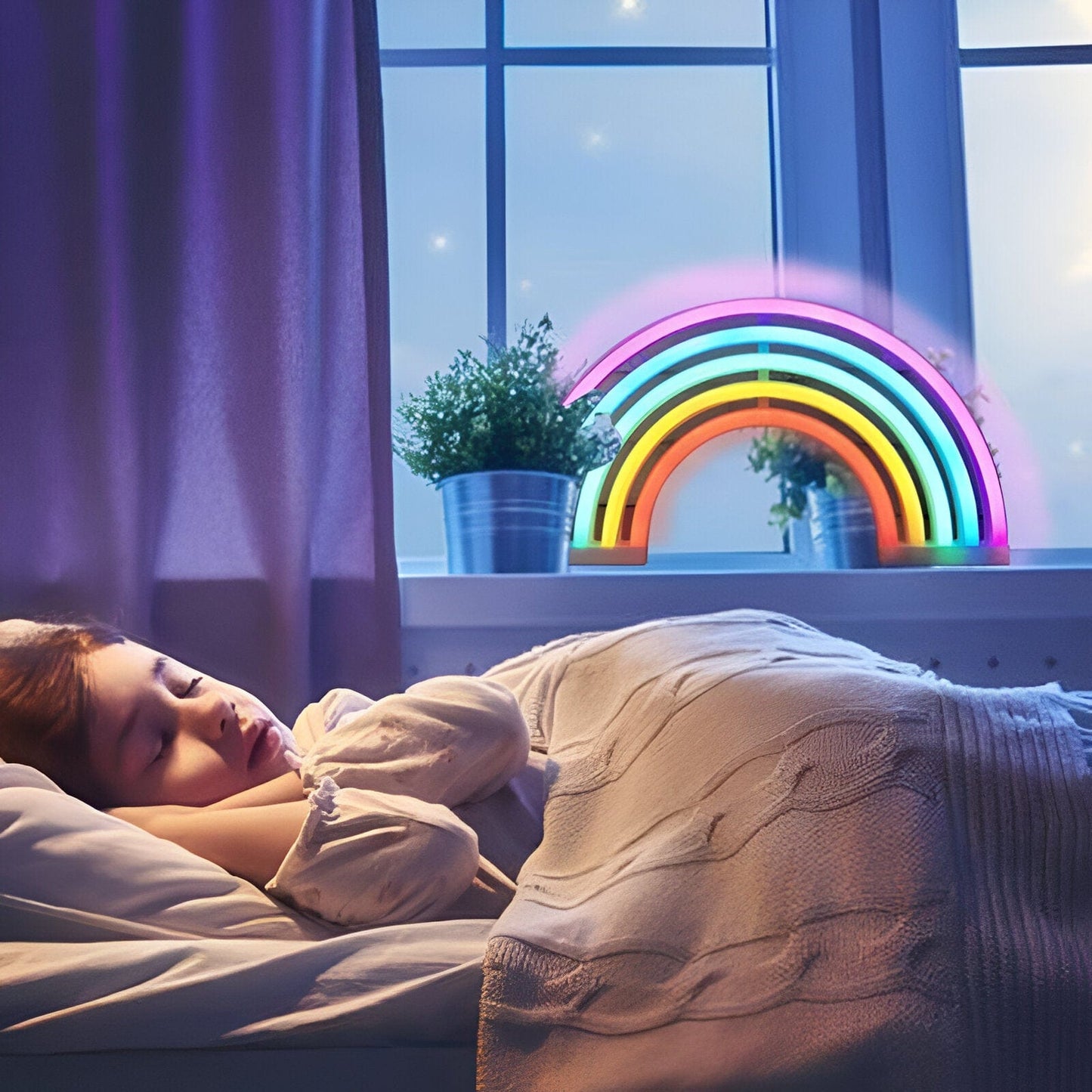 RainbowGlow - Bærbart LED regnbue nattlys for en magisk glød