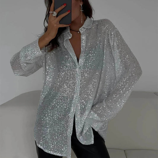 Mary - Moderne bluse med avslappet passform og krage halskant