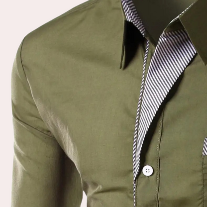 Steven - Klassisk skjorte med knapper med kontrasterende krage og skreddersydd passform