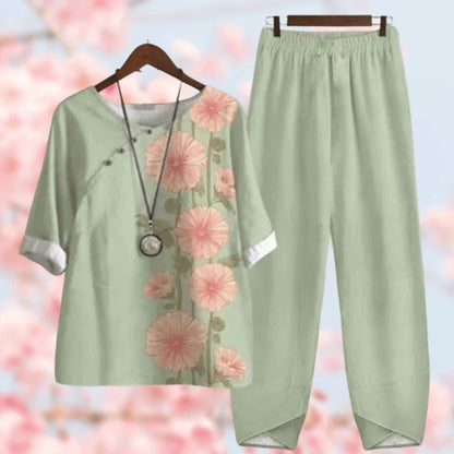 Nova - Stilig todelt sett med blomstertrykk