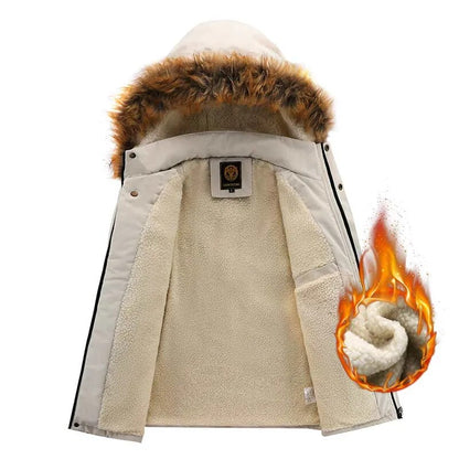 Adam - Langermet fleecefôret hettejakke med glidelås