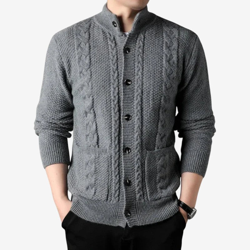 Russell – Cardigan med Knapper, Lange Ermer og Sidelommer