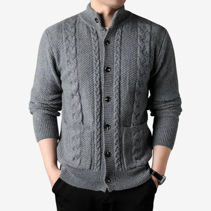 Russell – Cardigan med Knapper, Lange Ermer og Sidelommer