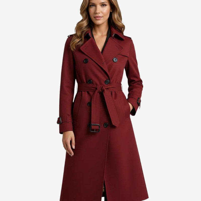 Lotte - Langermet trenchcoat med justerbart midjebånd og flere lommer