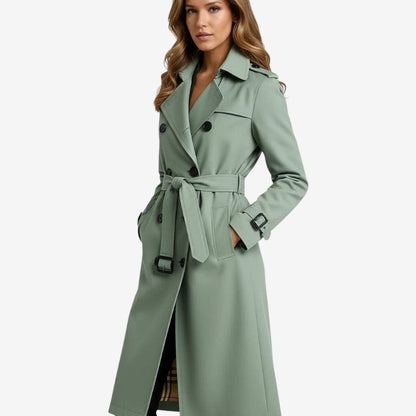 Lotte - Langermet trenchcoat med justerbart midjebånd og flere lommer