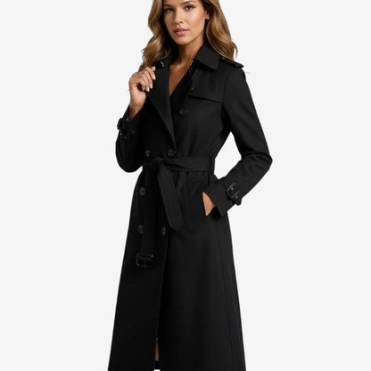 Lotte - Langermet trenchcoat med justerbart midjebånd og flere lommer