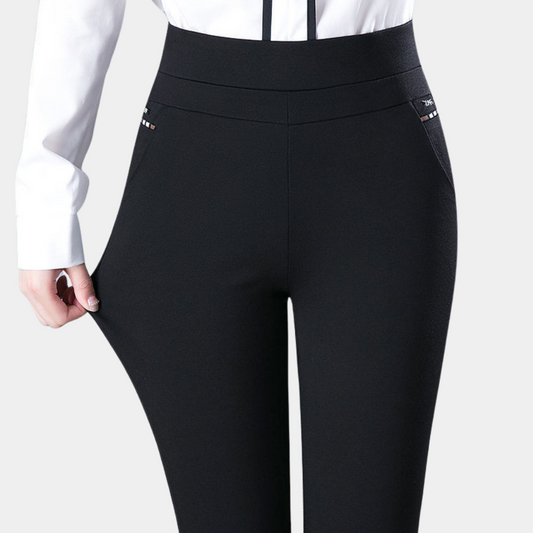 Maria - Stretchbukser med høy midje for en flatterende og elegant look