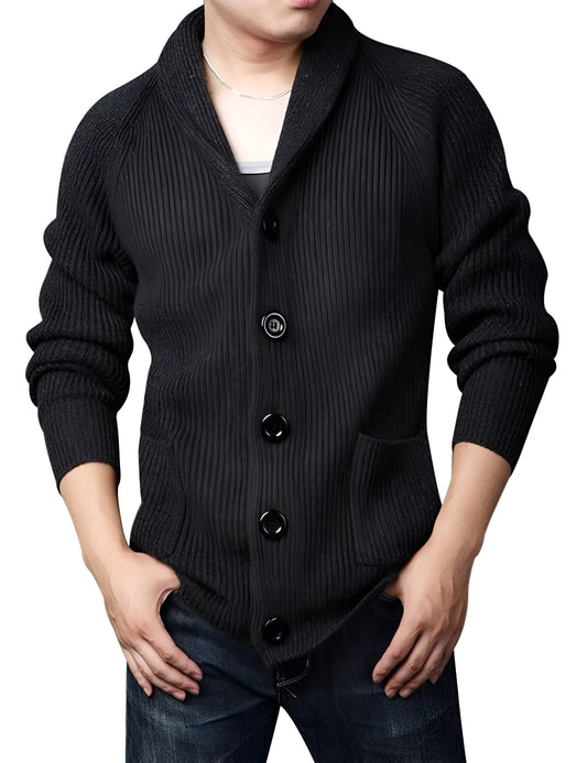 Oliver - Stilig cardigan med knapper og ribbestrikket design
