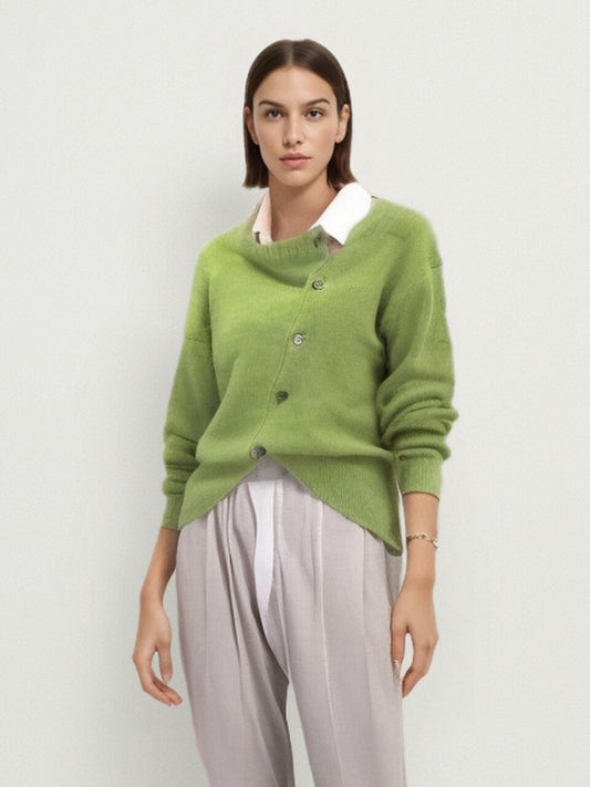 Lena - Knappekofta med asymmetrisk kant og store knapper