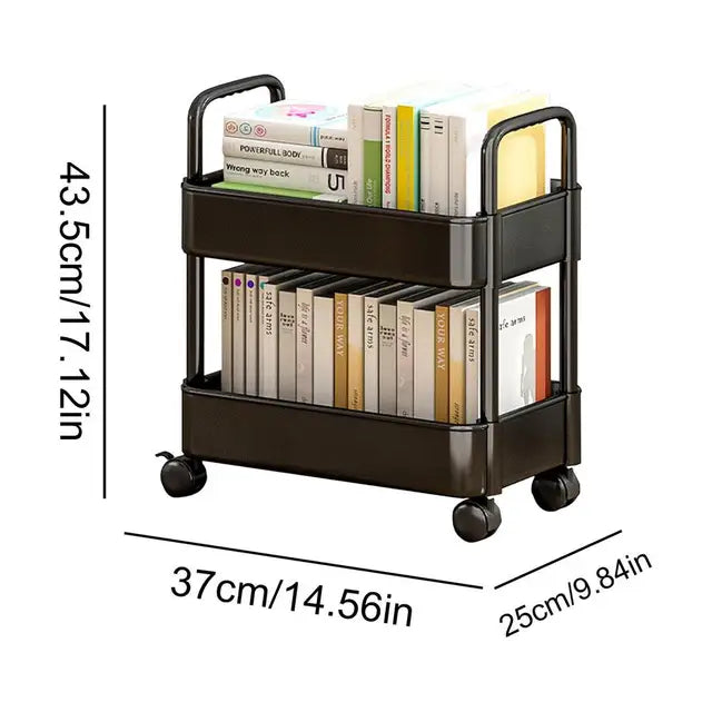StorEase - Effektiv bokhylle i 2 etasjer med pennholder for organisert oppbevaring
