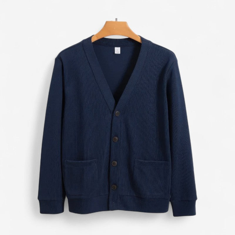 Jonathan – Langermet V-hals Cardigan med Knapper