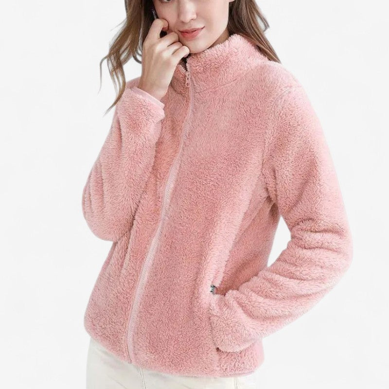 Kimberly – Vendbar Jakke med Glidelås og Ståkrage