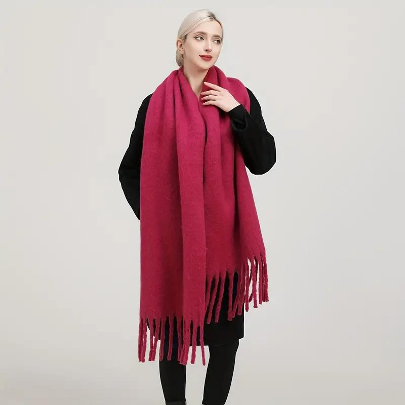Jennifer - Oversized skjerf med frynser design for maksimal dekning og varme