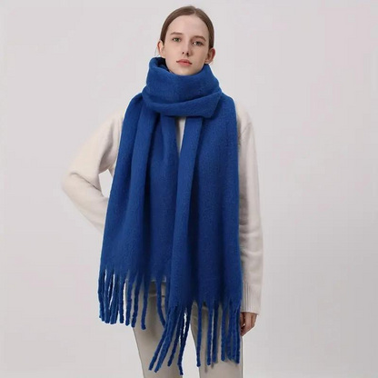 Jennifer - Oversized skjerf med frynser design for maksimal dekning og varme