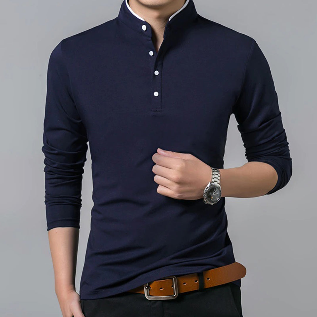 Mason - Modern sweatshirt med knappestolpe og slim passform