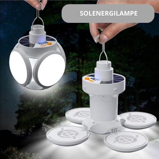 SolarGlow - Vanntett utendørslampe med solcelle- og USB-lading