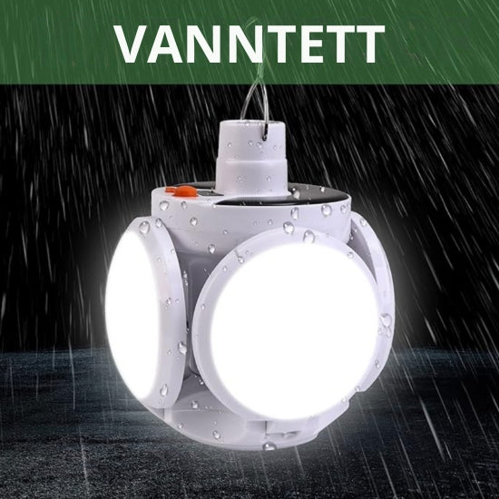 SolarGlow - Vanntett utendørslampe med solcelle- og USB-lading