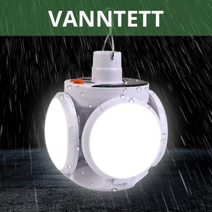 SolarGlow - Vanntett utendørslampe med solcelle- og USB-lading