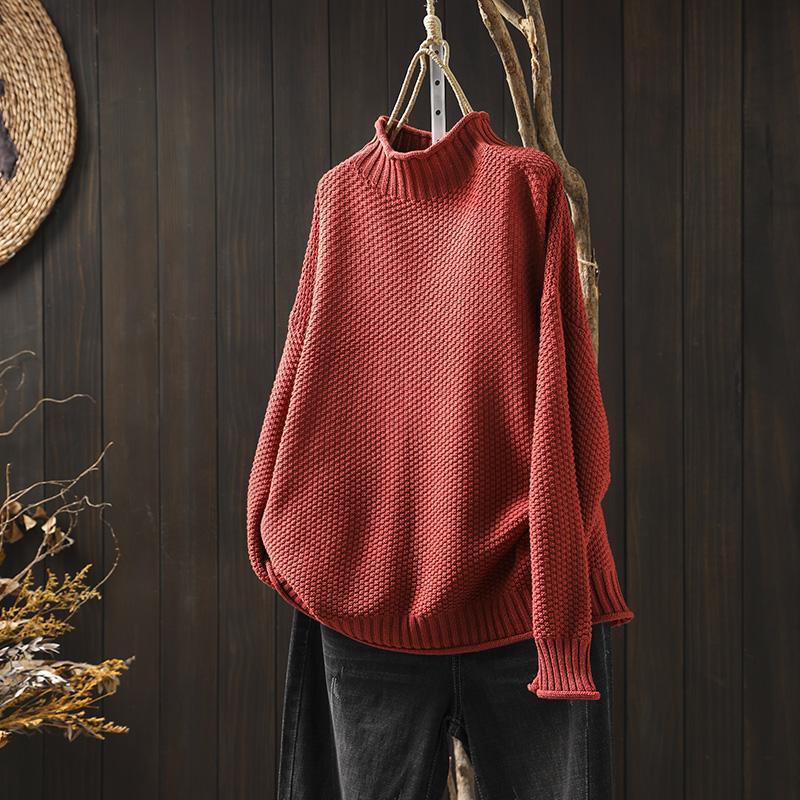 Clara - Overdimensjonert Turtleneck Genser i Strikk for Maksimal Varme