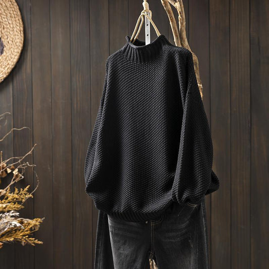 Clara - Overdimensjonert Turtleneck Genser i Strikk for Maksimal Varme
