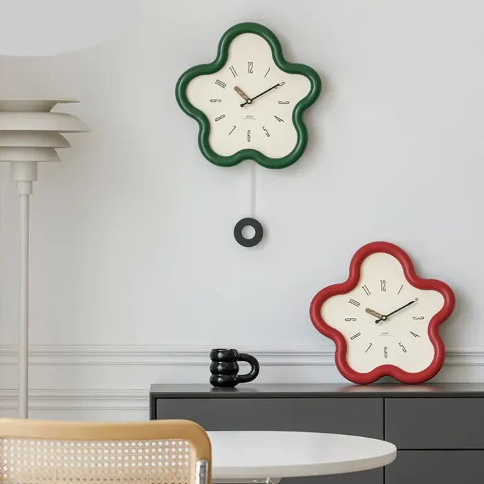FloraTime – Stille veggklokke med 3D-blomsterdesign og minimalistisk skjerm