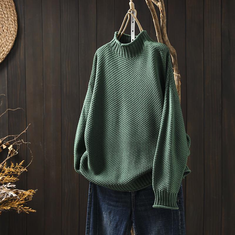 Clara - Overdimensjonert Turtleneck Genser i Strikk for Maksimal Varme