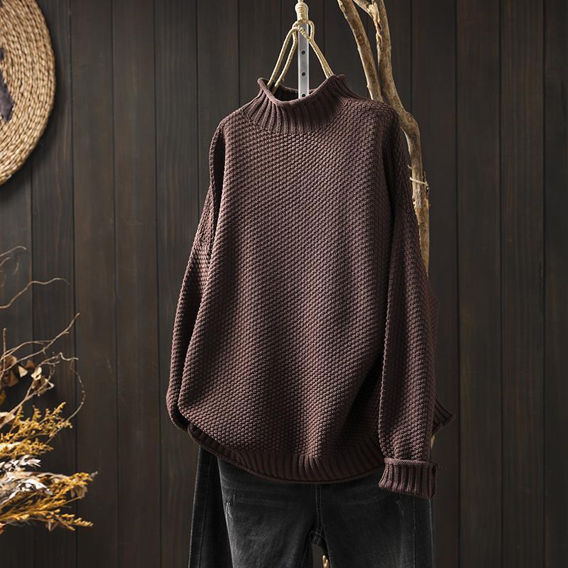 Clara - Overdimensjonert Turtleneck Genser i Strikk for Maksimal Varme