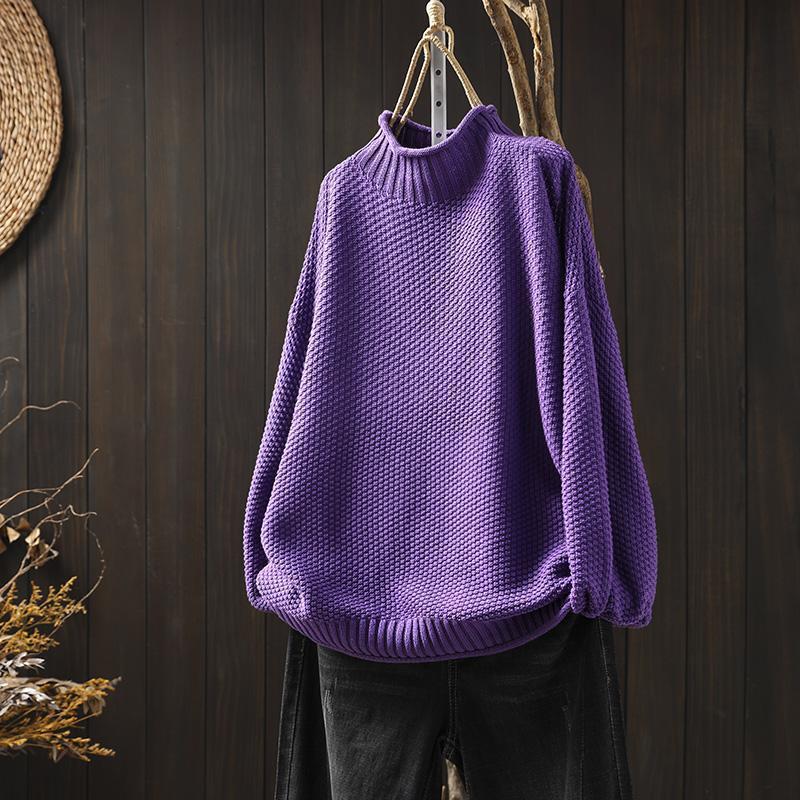 Clara - Overdimensjonert Turtleneck Genser i Strikk for Maksimal Varme