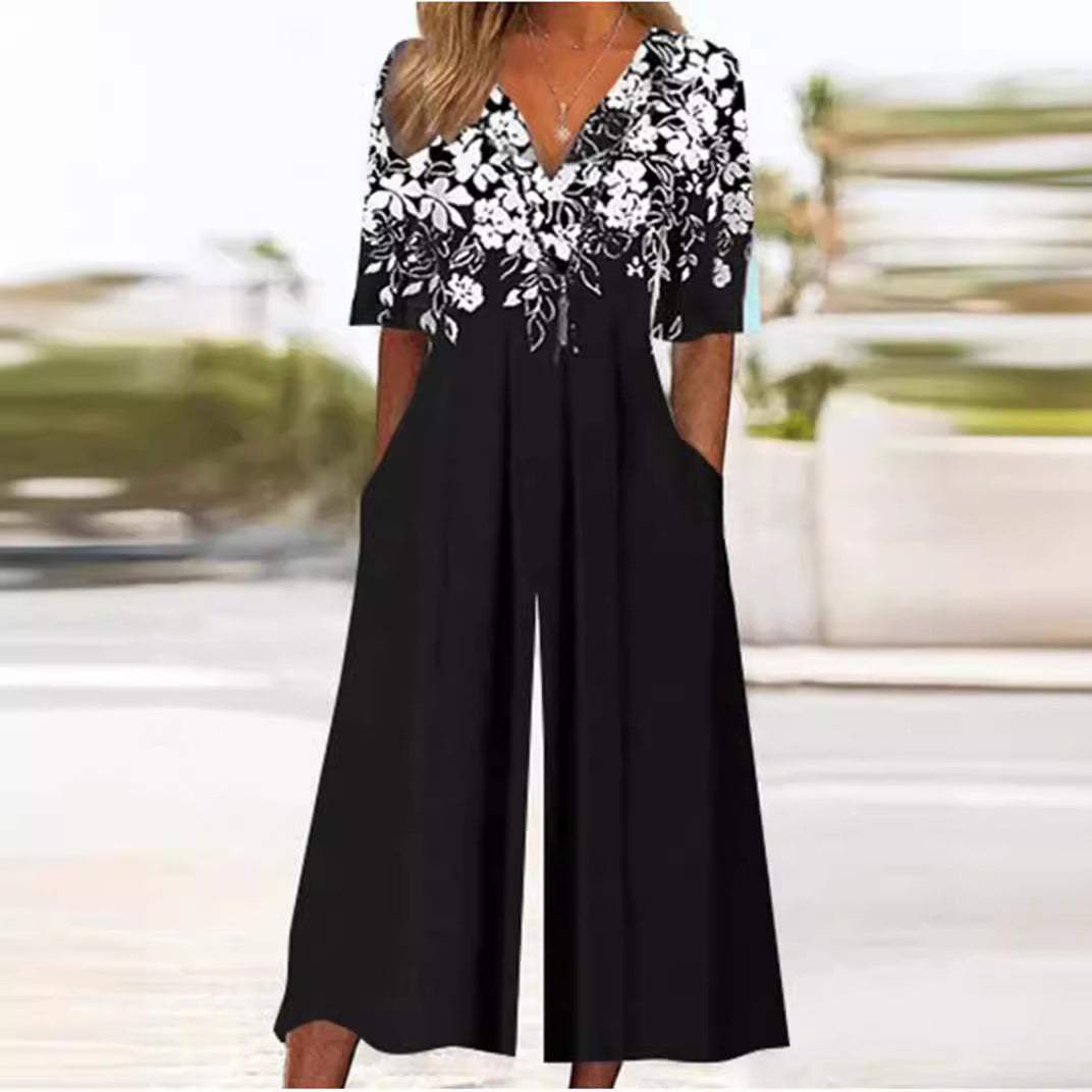 Carien - Jumpsuit med vidde ben og Vakker snitt for komfort og stil