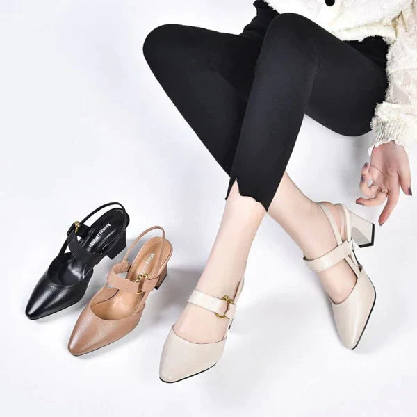 Sophia - Spiss tå med ankelstøtte og slingback-hæler