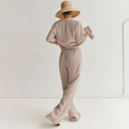 Arwen - Fashinable skjorte- og buksesett med geometrisk trykk