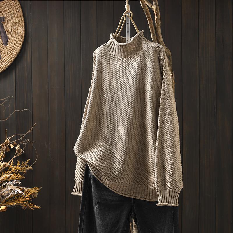 Clara - Overdimensjonert Turtleneck Genser i Strikk for Maksimal Varme