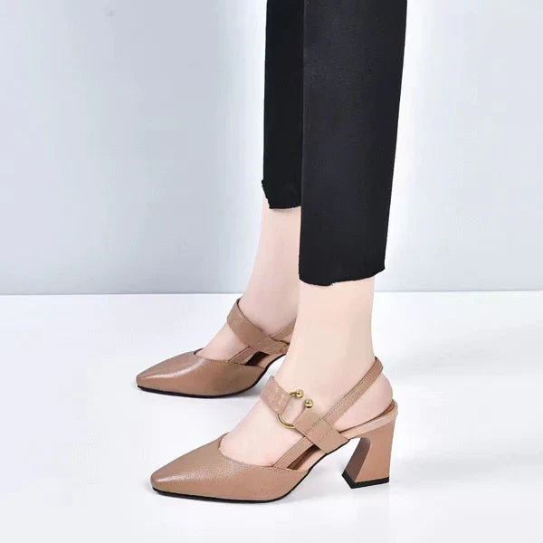 Sophia - Spiss tå med ankelstøtte og slingback-hæler