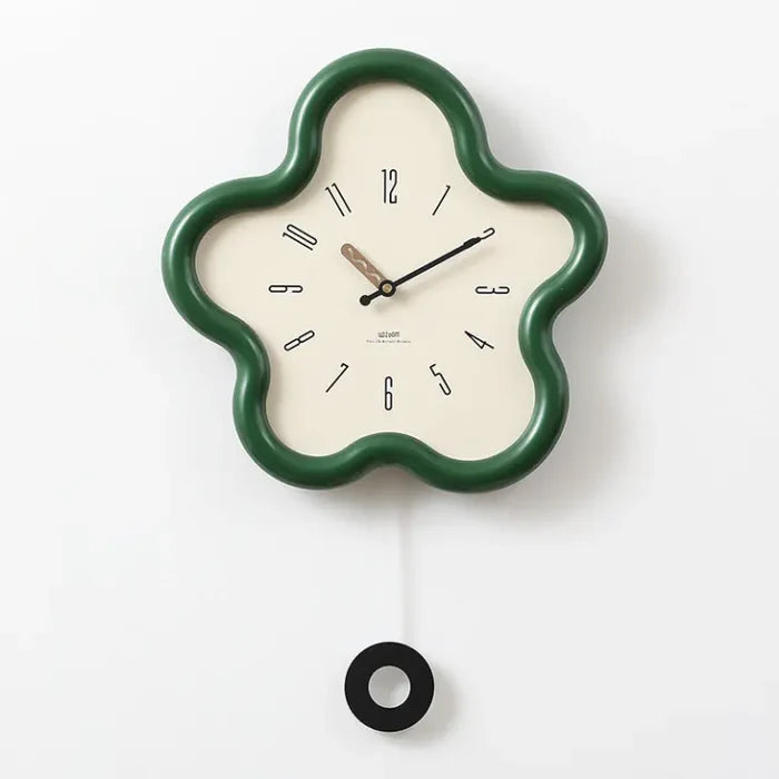 FloraTime – Stille veggklokke med 3D-blomsterdesign og minimalistisk skjerm