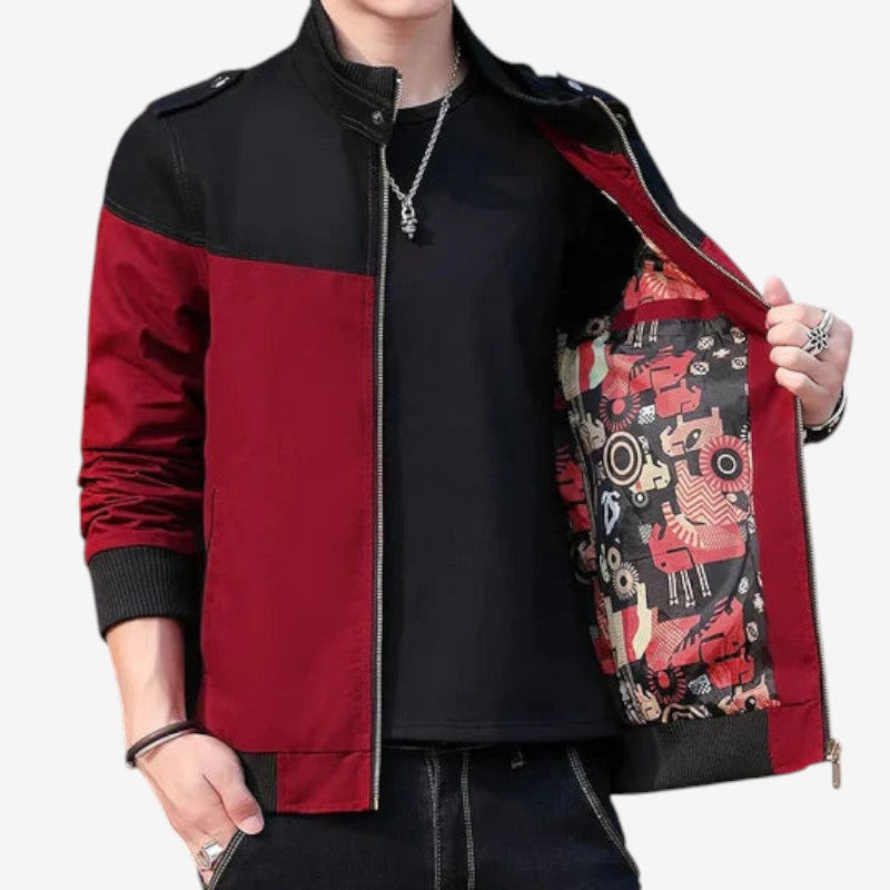 Brandon – Langermet Bomberjakke med Glidelås og Ribbekanter